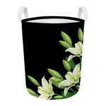 Lily Floral Print Round Laundry Basket