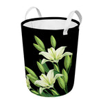 Lily Floral Print Round Laundry Basket