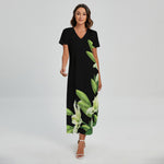 Lily Floral Print Short Sleeve Maxi Dress