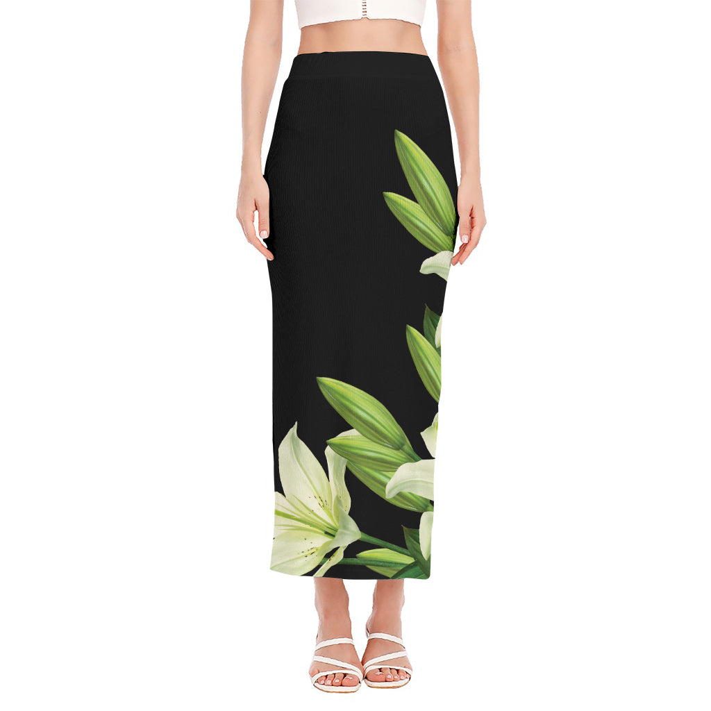 Lily Floral Print Side Slit Maxi Skirt