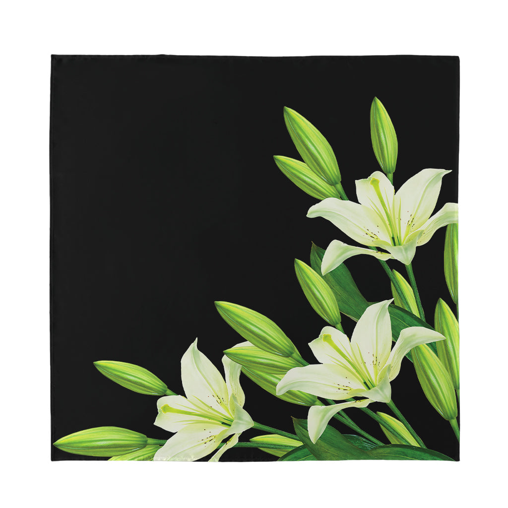 Lily Floral Print Silk Bandana