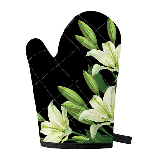 Lily Floral Print Single Oven Mitt