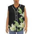 Lily Floral Print Sleeveless Baseball Jersey