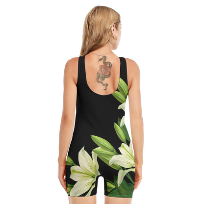 Lily Floral Print Sleeveless One Piece Swimsuit