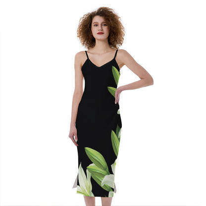Lily Floral Print Slim Fit Midi Cami Dress