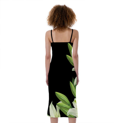 Lily Floral Print Slim Fit Midi Cami Dress