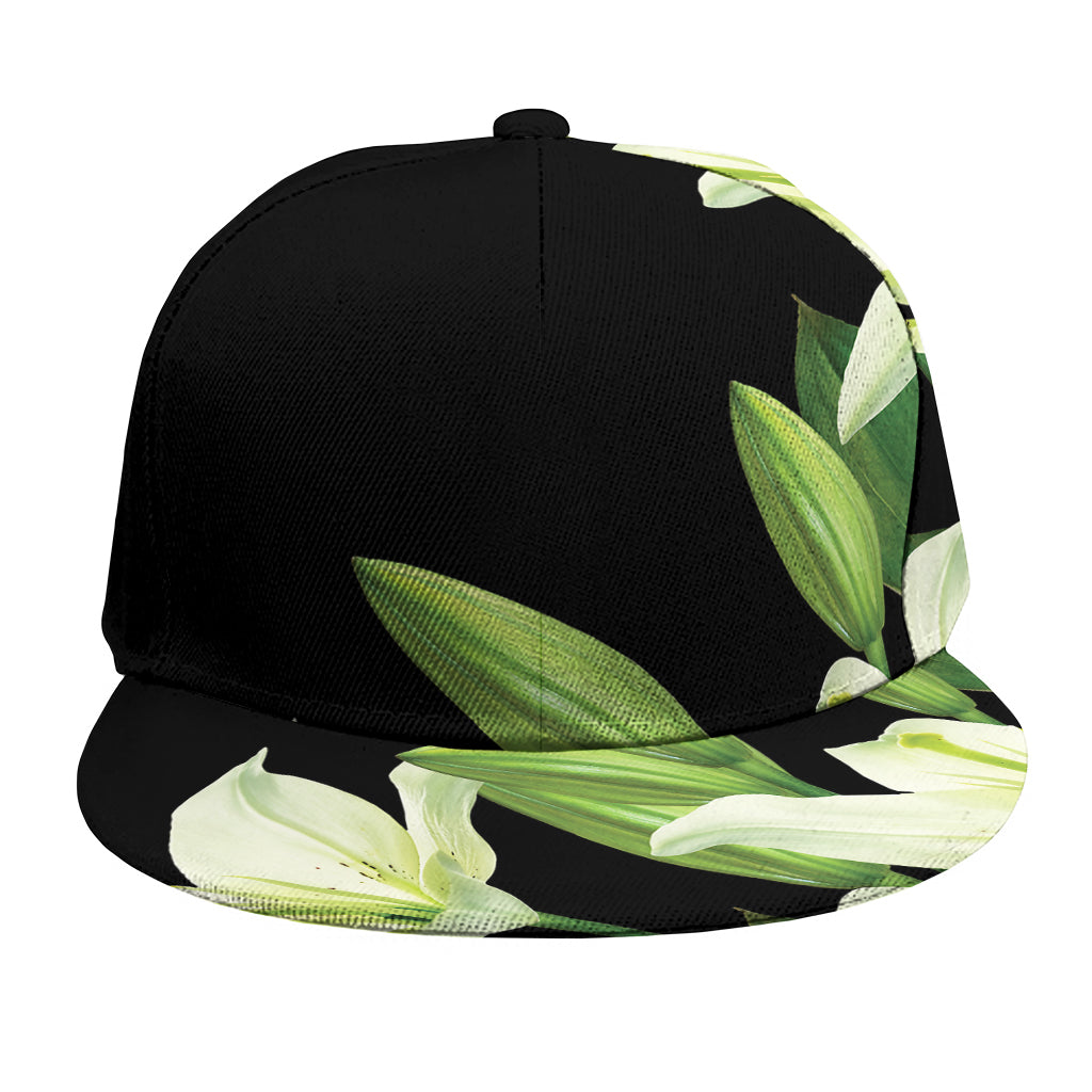 Lily Floral Print Snapback Cap