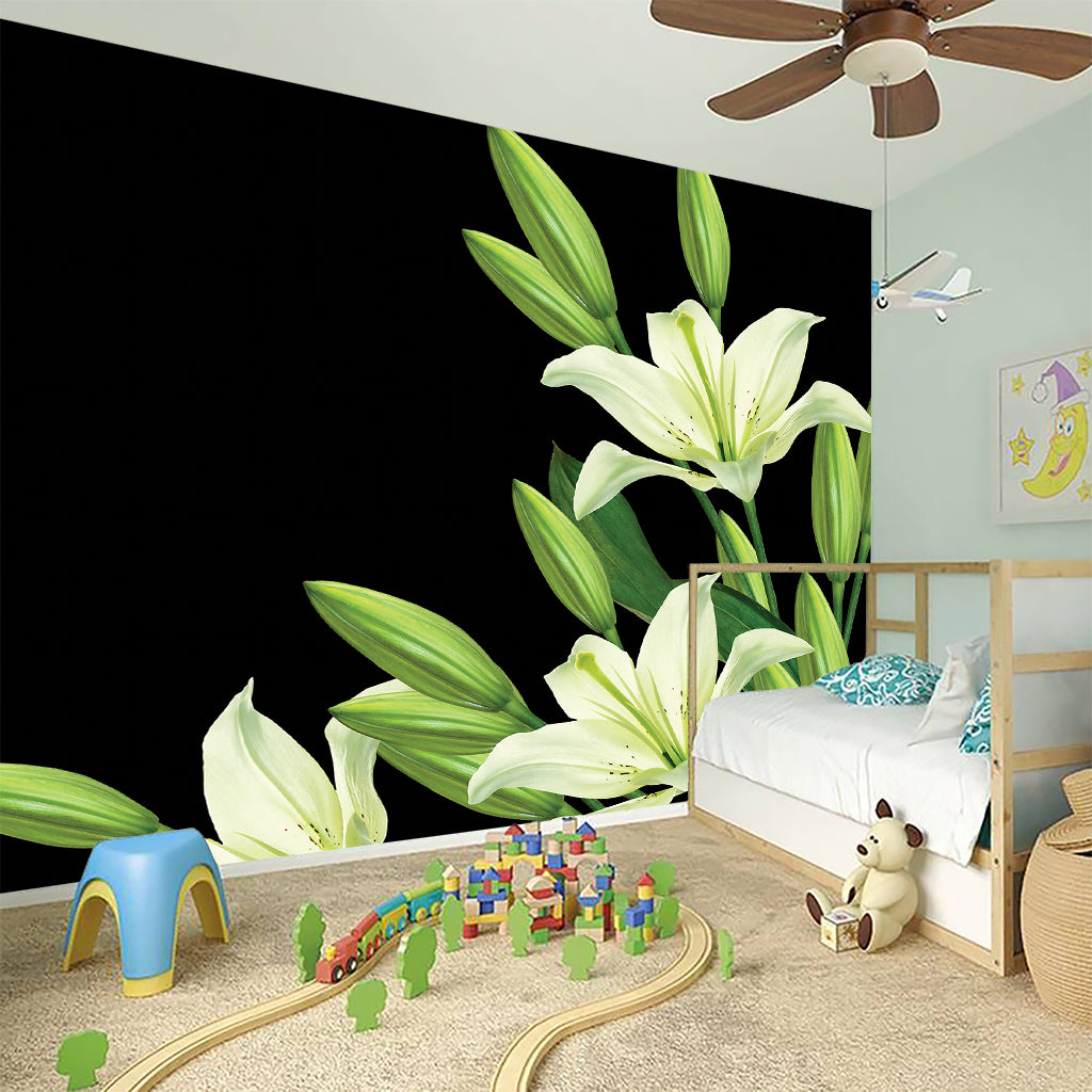 Lily Floral Print Wall Sticker