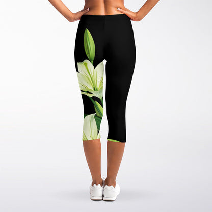 Lily Floral Print Women's Capri Leggings