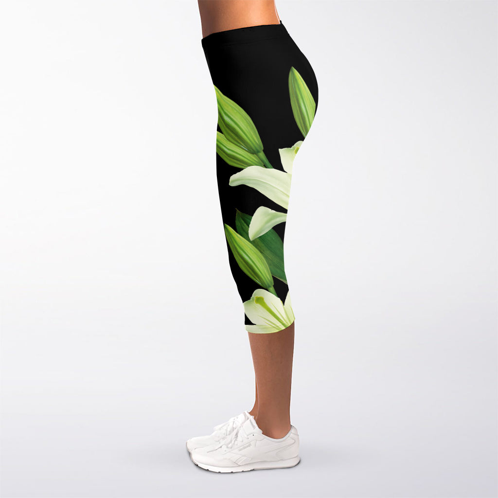 Lily Floral Print Women's Capri Leggings