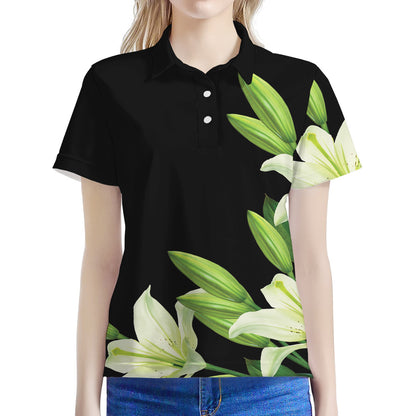 Lily Floral Print Women's Polo Shirt