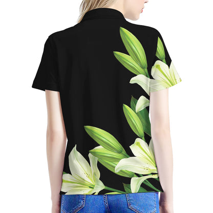 Lily Floral Print Women's Polo Shirt