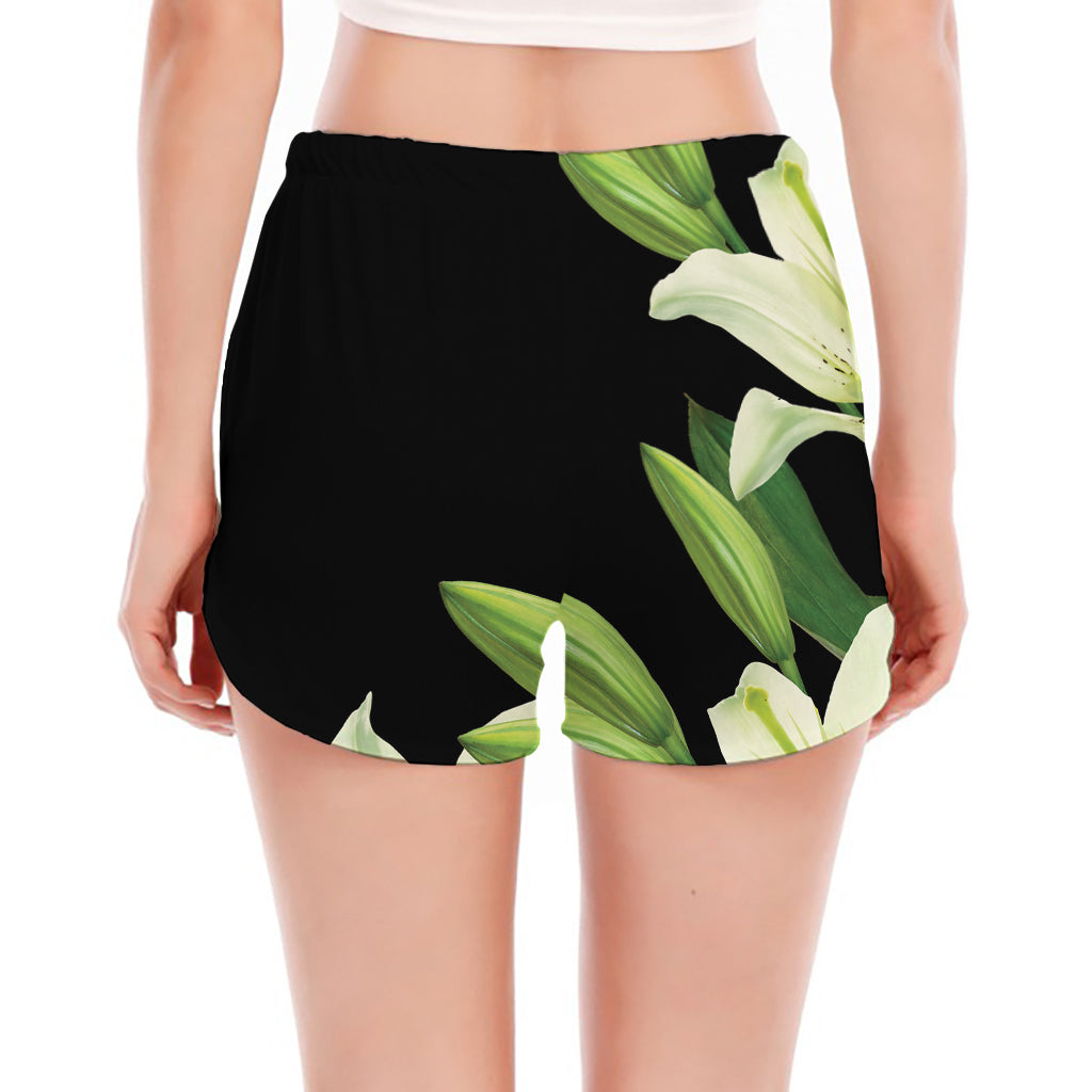 Lily Floral Print Women's Split Running Shorts