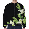 Lily Floral Print Zip Sleeve Bomber Jacket