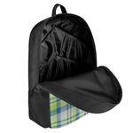 Lime And Blue Madras Plaid Print 17 Inch Backpack