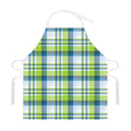 Lime And Blue Madras Plaid Print Adjustable Apron