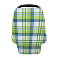 Lime And Blue Madras Plaid Print Baby Seat Cover