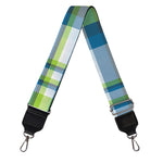 Lime And Blue Madras Plaid Print Bag Strap
