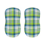 Lime And Blue Madras Plaid Print Bar Stool Covers
