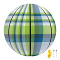 Lime And Blue Madras Plaid Print Basketball