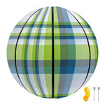 Lime And Blue Madras Plaid Print Basketball