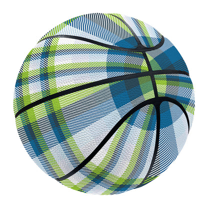 Lime And Blue Madras Plaid Print Basketball