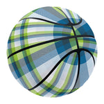 Lime And Blue Madras Plaid Print Basketball