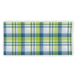 Lime And Blue Madras Plaid Print Beach Towel