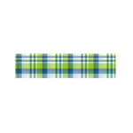 Lime And Blue Madras Plaid Print Bed Runner