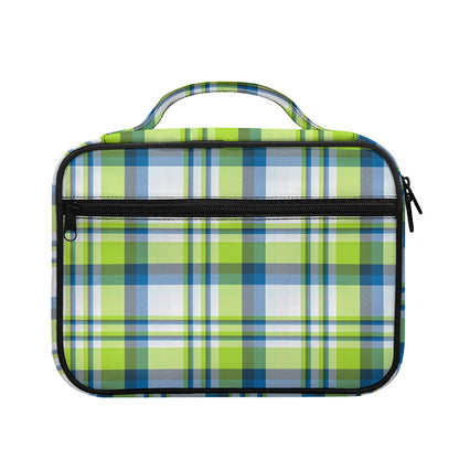 Lime And Blue Madras Plaid Print Briefcase Bible Bag