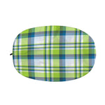 Lime And Blue Madras Plaid Print Car Side Mirror Covers