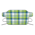 Lime And Blue Madras Plaid Print Car Windshield Snow Cover