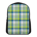 Lime And Blue Madras Plaid Print Casual Backpack
