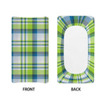 Lime And Blue Madras Plaid Print Changing Pad Cover