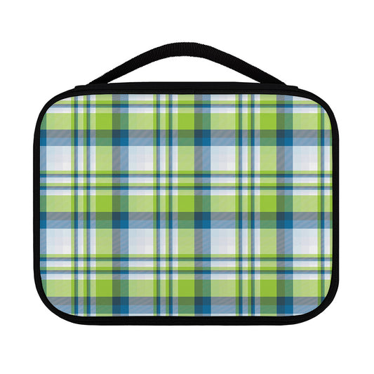 Lime And Blue Madras Plaid Print Classic Bible Case
