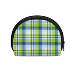 Lime And Blue Madras Plaid Print Coin Purse