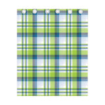 Lime And Blue Madras Plaid Print Curtain