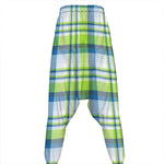 Lime And Blue Madras Plaid Print Hammer Pants