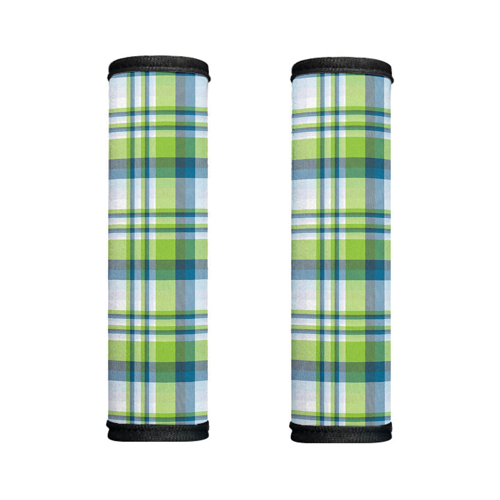 Lime And Blue Madras Plaid Print Handle Covers