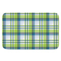 Lime And Blue Madras Plaid Print Indoor Door Mat