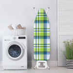 Lime And Blue Madras Plaid Print Ironing Board Cover