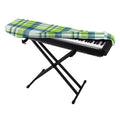 Lime And Blue Madras Plaid Print Piano Keyboard Cover