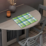 Lime And Blue Madras Plaid Print Placemat