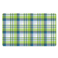 Lime And Blue Madras Plaid Print Polyester Doormat