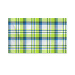 Lime And Blue Madras Plaid Print Polyester Flag