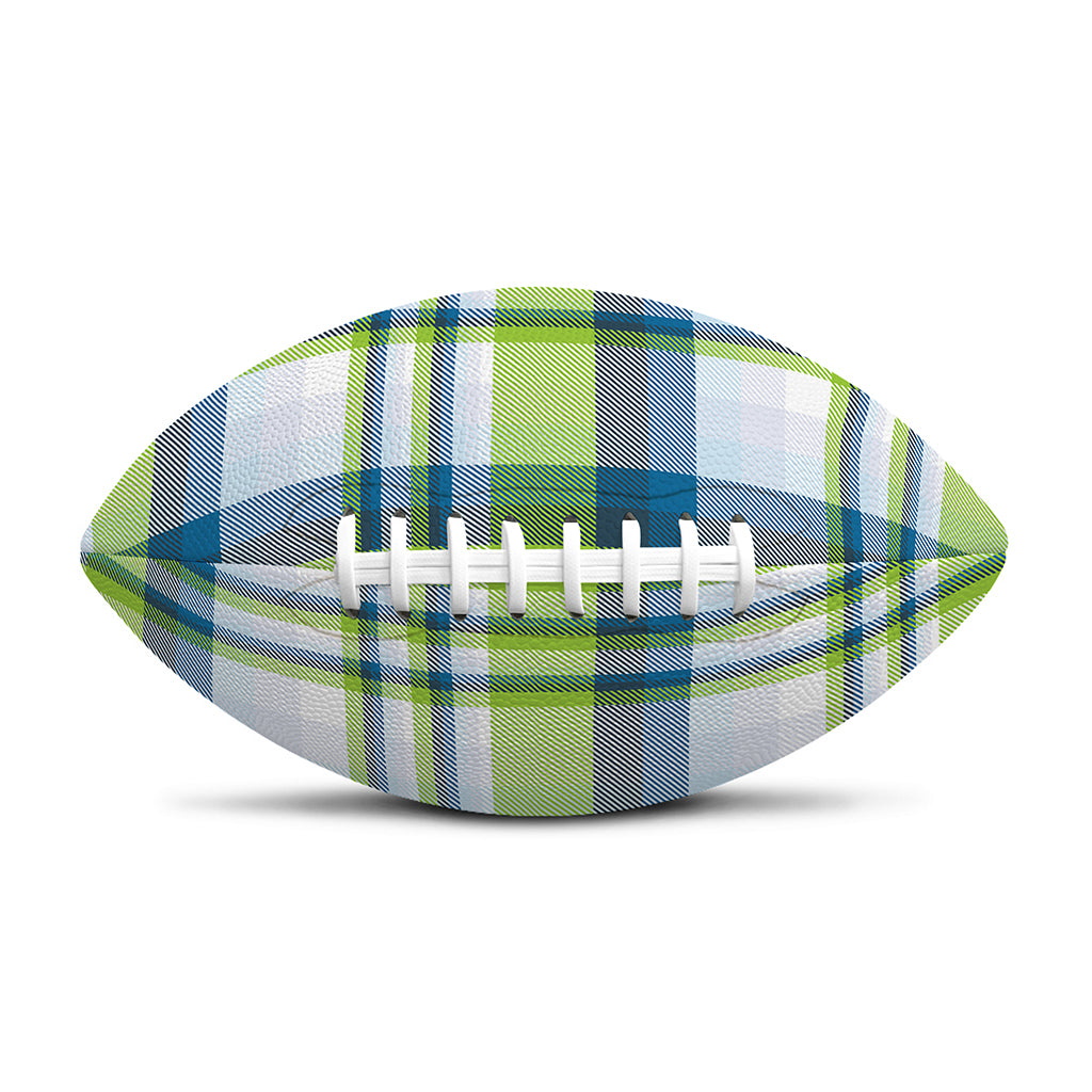 Lime And Blue Madras Plaid Print Rugby Ball