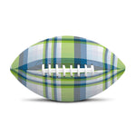 Lime And Blue Madras Plaid Print Rugby Ball