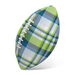 Lime And Blue Madras Plaid Print Rugby Ball