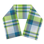 Lime And Blue Madras Plaid Print Scarf