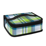 Lime And Blue Madras Plaid Print Small Lunch Bag
